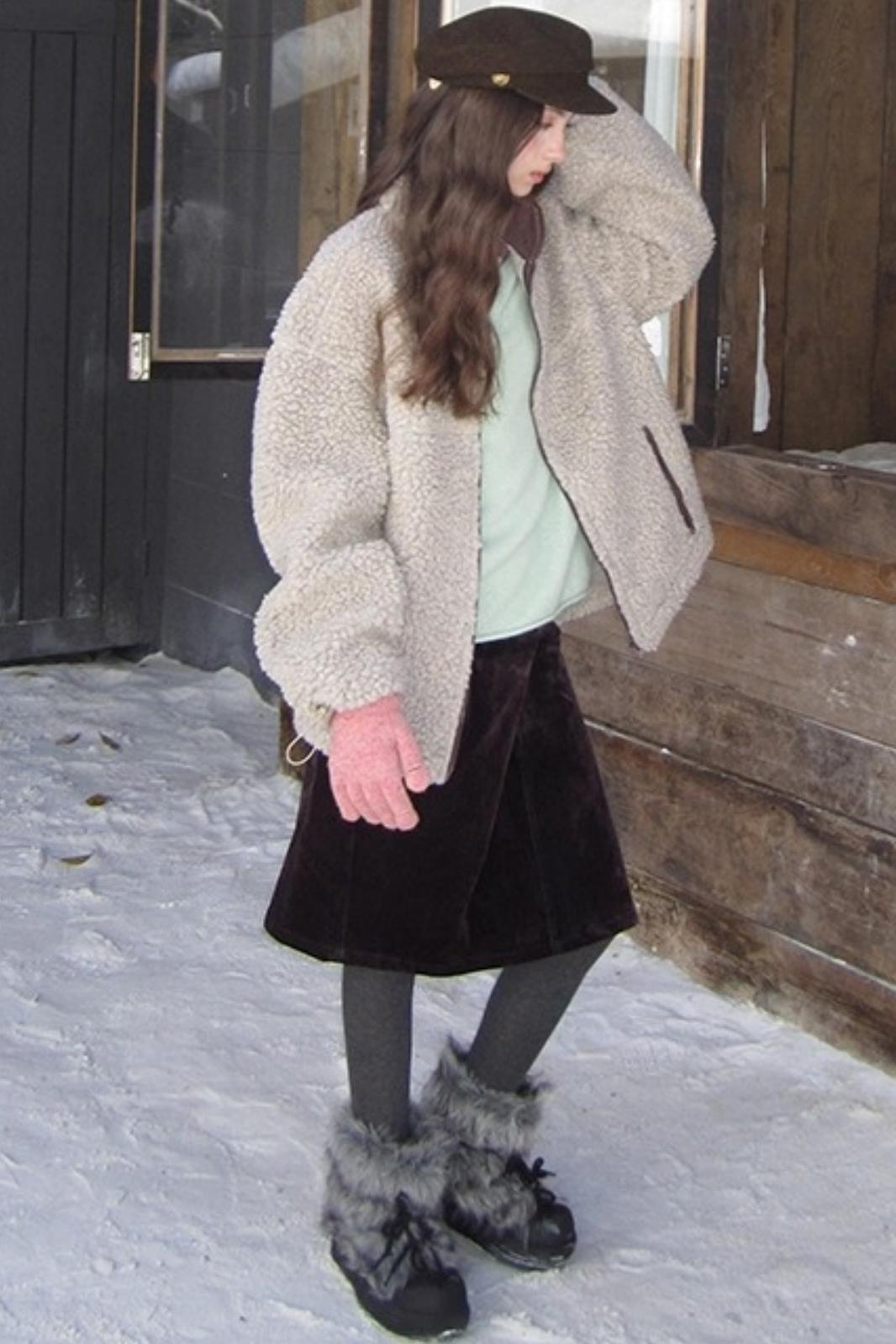 Vintage Dark Purple Velvet Skirt