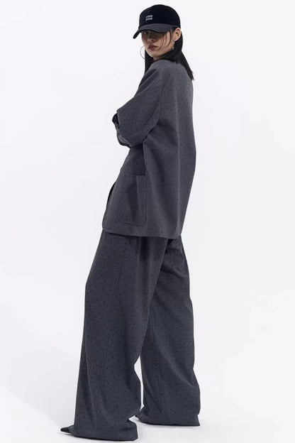 Retro Gray-Red Polka Dot Trousers