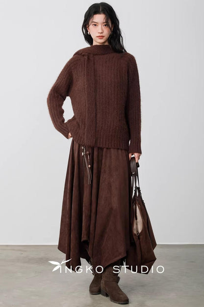 Hollow Cocoa Hood Sweater
