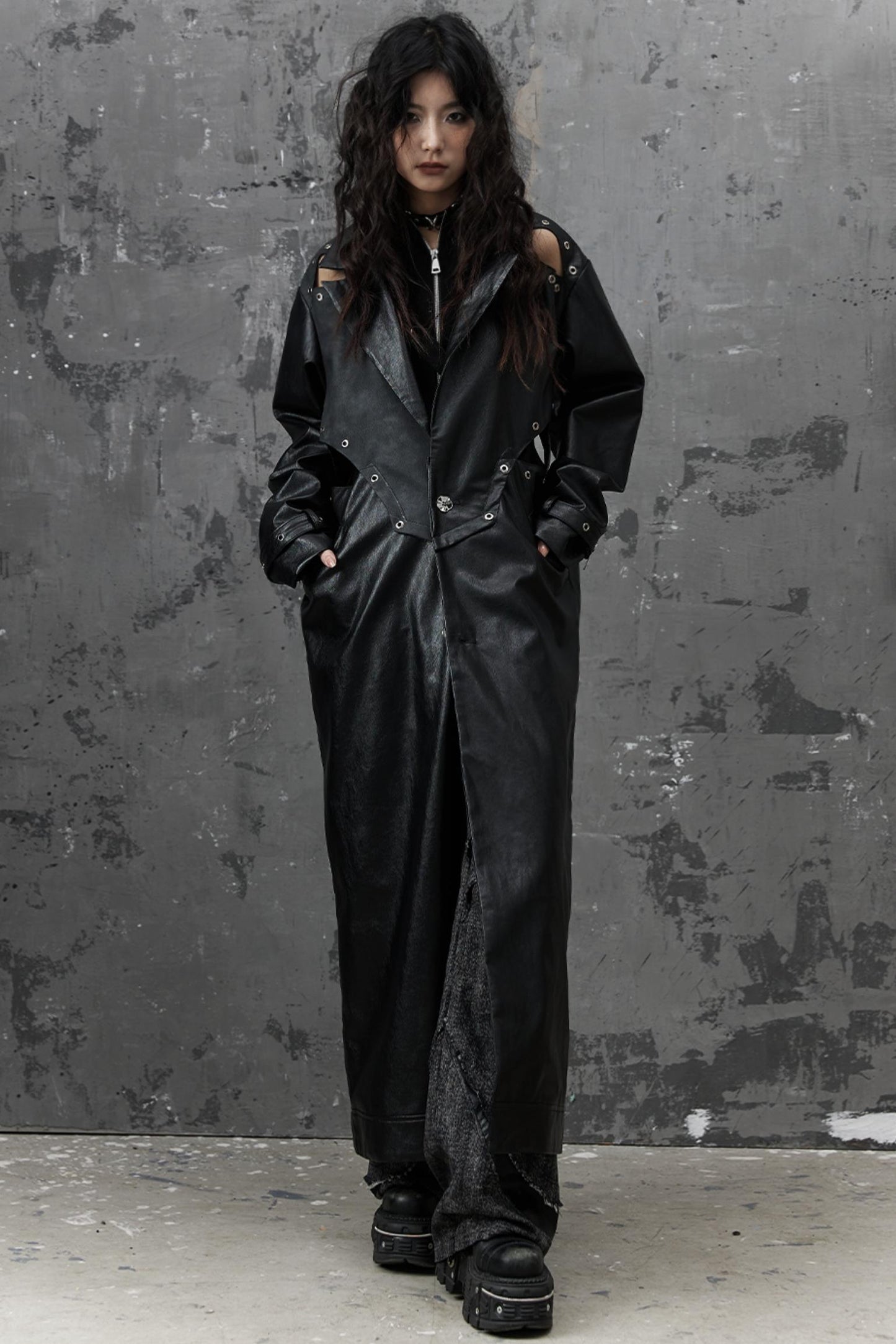 Dark Silhouette Leather Coat