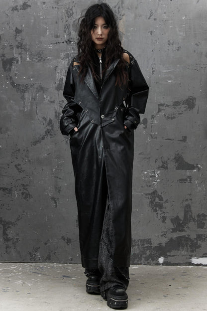 Dark Silhouette Leather Coat
