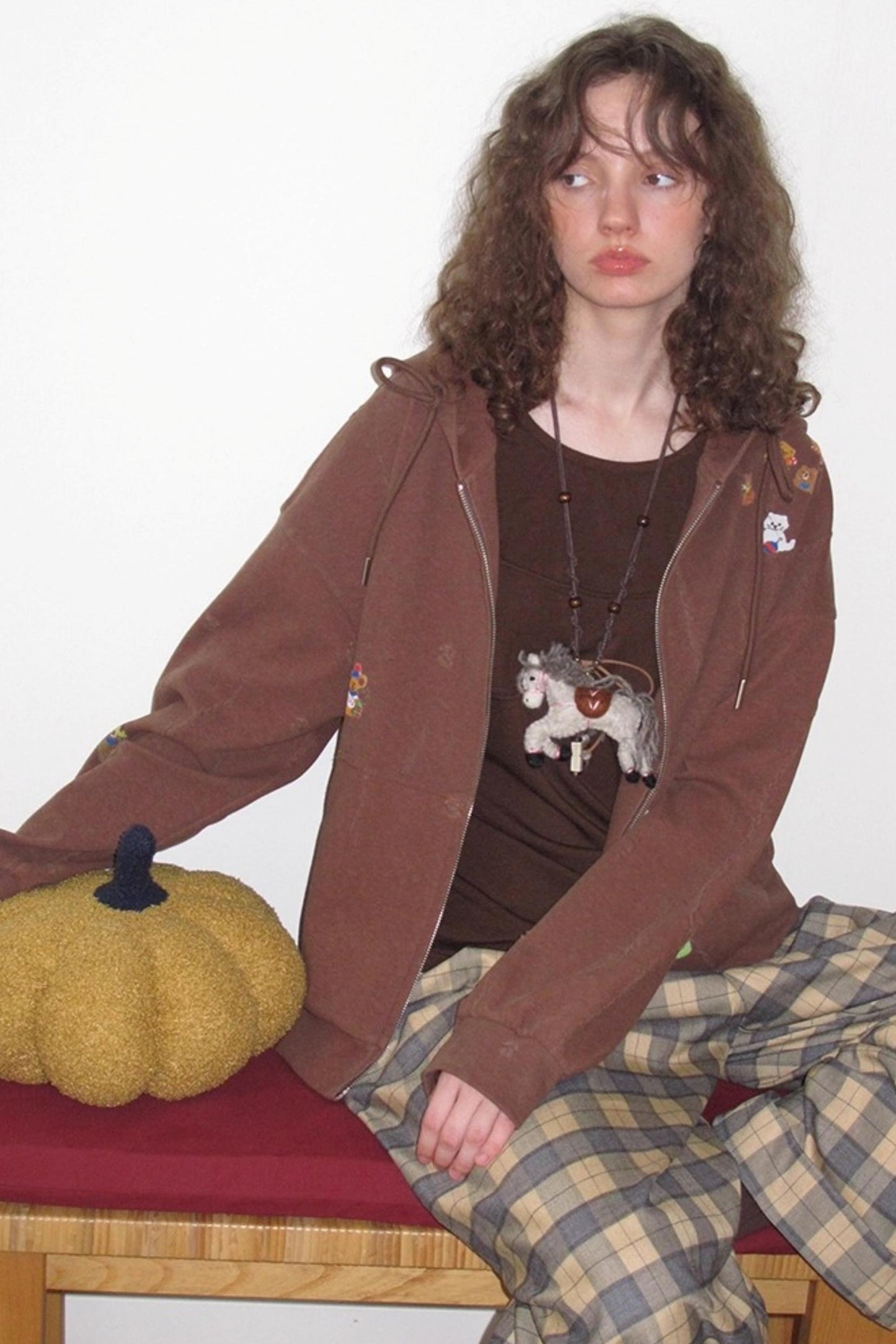 Ceramic Worn Craft Hooded Sweatshirt Coat