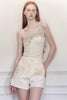 Beiges Häkel-Bustier mit Sprenkeln