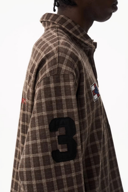 American Retro Plaid Polo Shirt