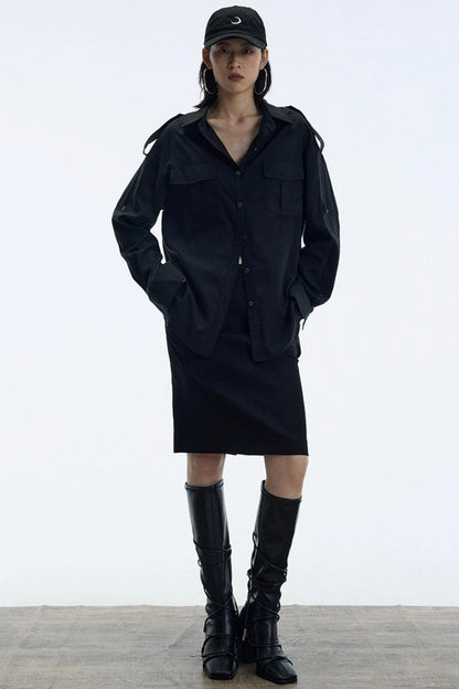 Minimalist Straight Suit Skirt