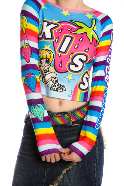 Sweet Printed Raglan Top