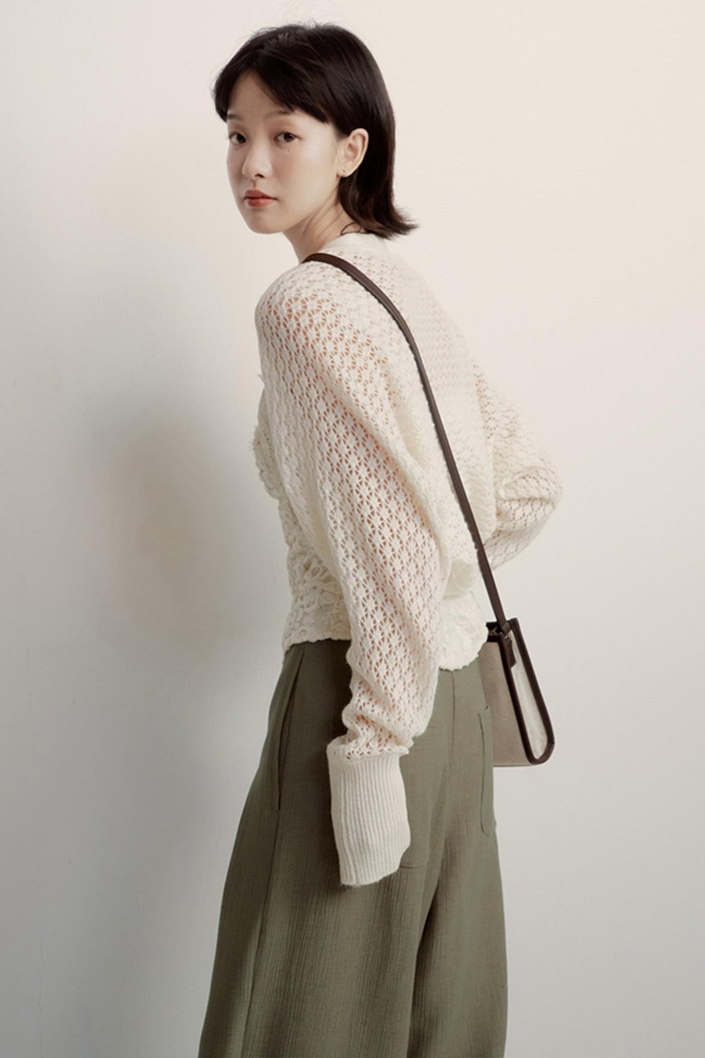 Cream Jacquard Cardigan