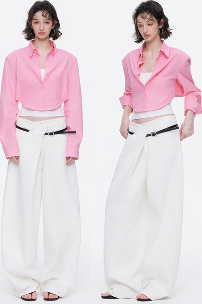 Contrasting Color Oversized Shirt