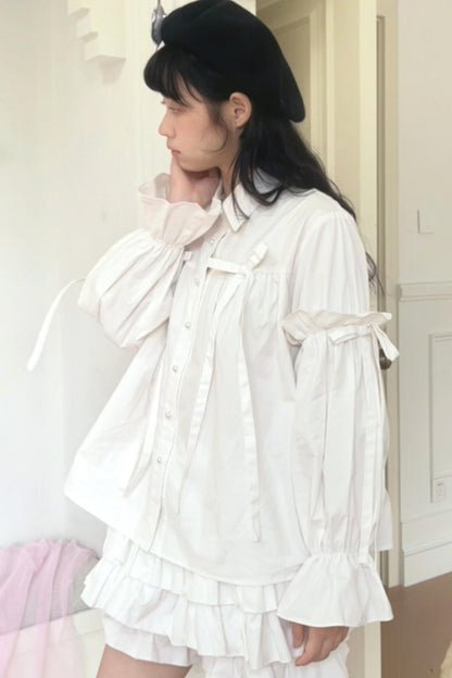 Bow Puff Sleeve Blouse