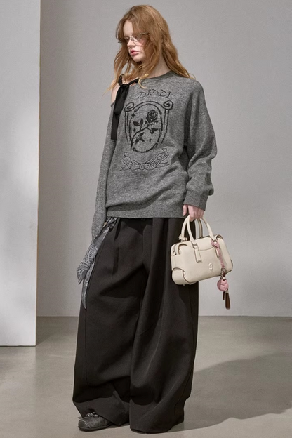 Knitted Plaid Sweater Set-Up