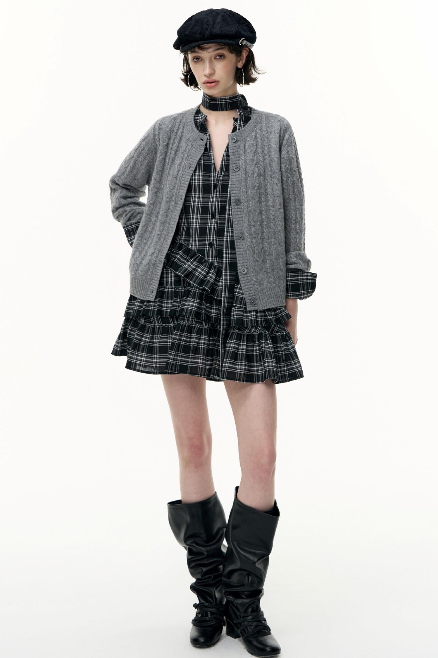 Salt Tea Plaid Shirt Dress