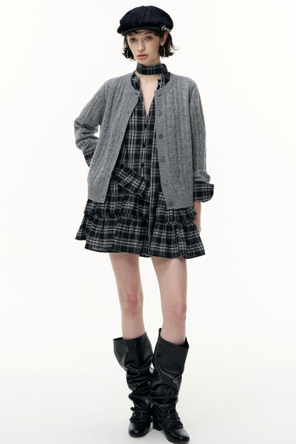 Salt Tea Plaid Shirt Dress