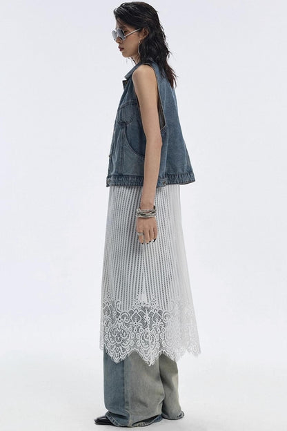 Summer Blue Washed Denim Vest