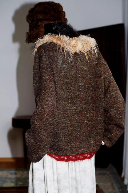 Retro Lace Knitted Cardigan