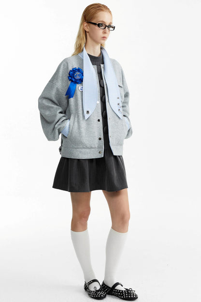 Dark Grey Large Button Dress