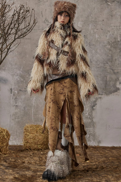 Wandering Style Retro Rivets Skirt