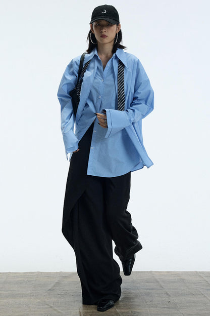 Asymmetrical Black Winter Pants