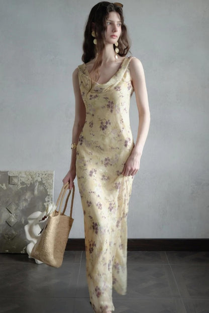 Burnt Floral Jacquard Dress