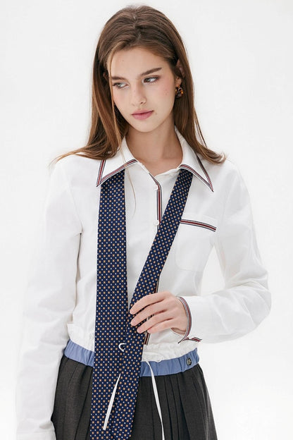 Retro Ribbon Long Sleeve Shirt