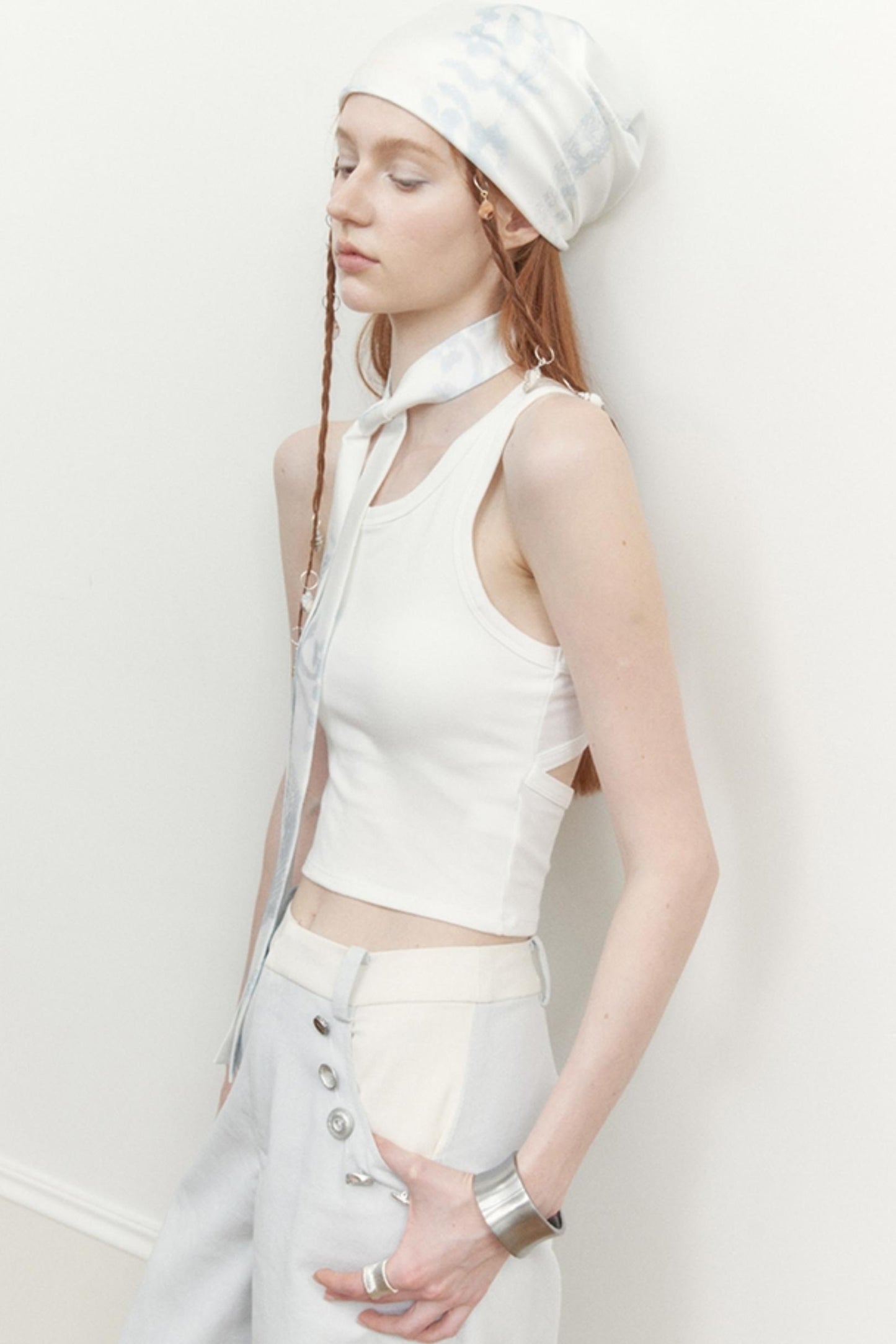 Black White Silk Tie