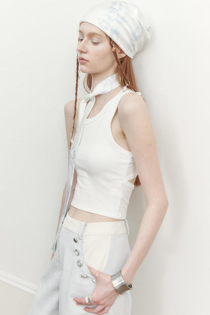 Black White Silk Tie