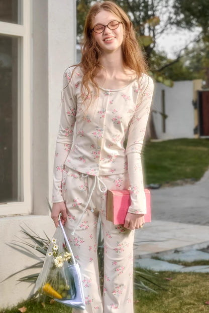 Blue Velvet Floral Top Set-Up