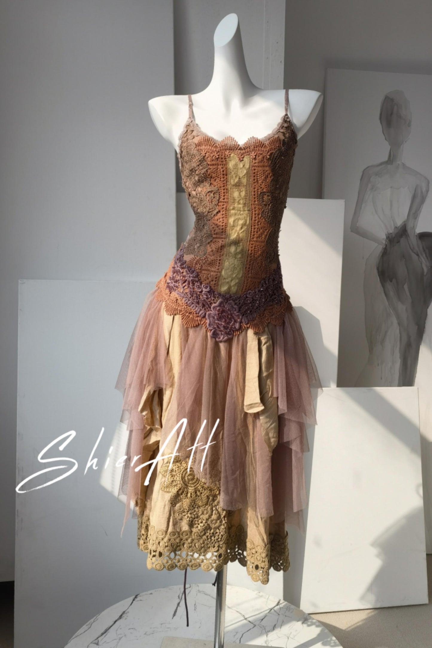 Vintage Elf Embroidered Dress