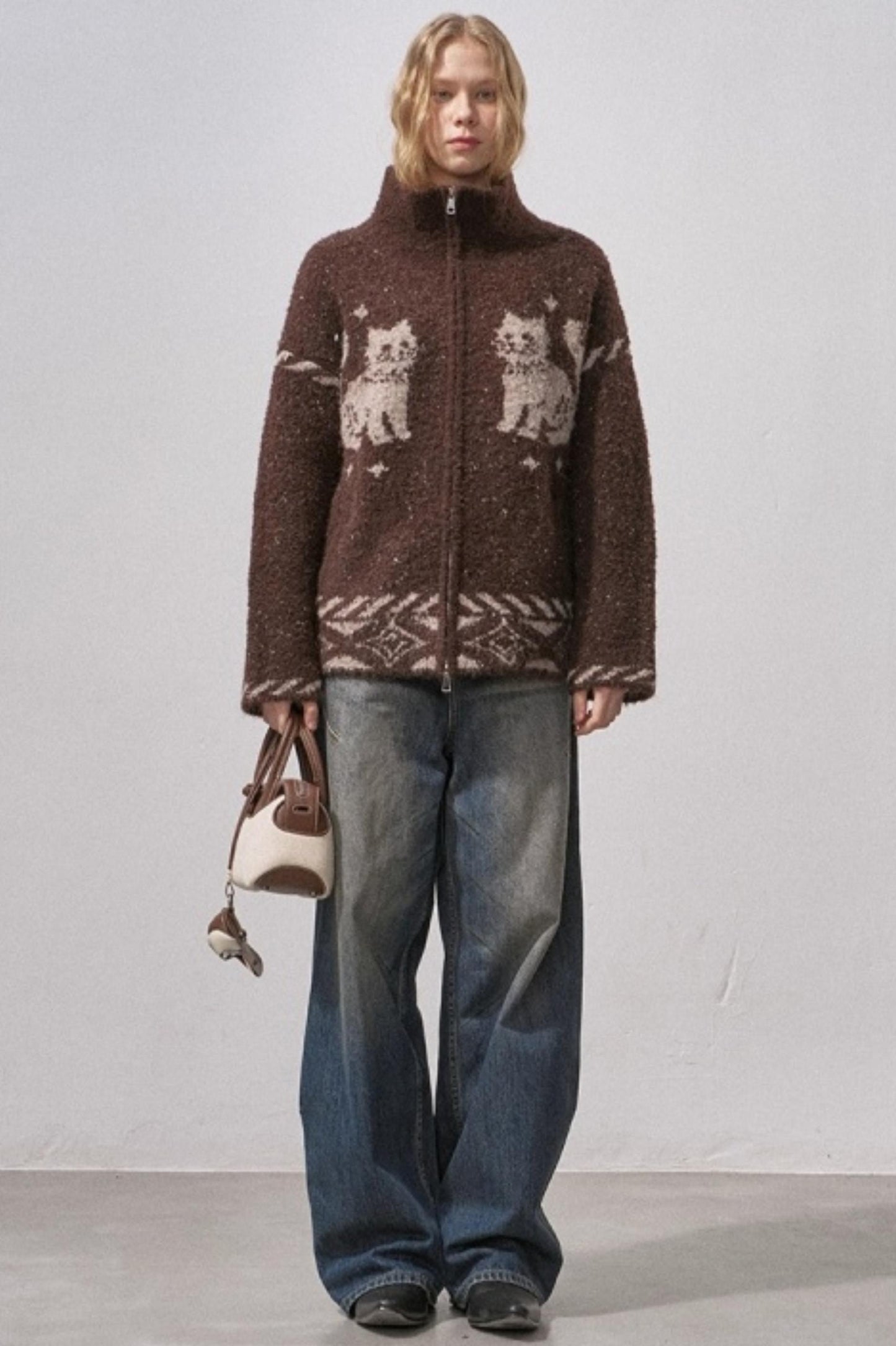 Star Kitty Jacquard Cardigan