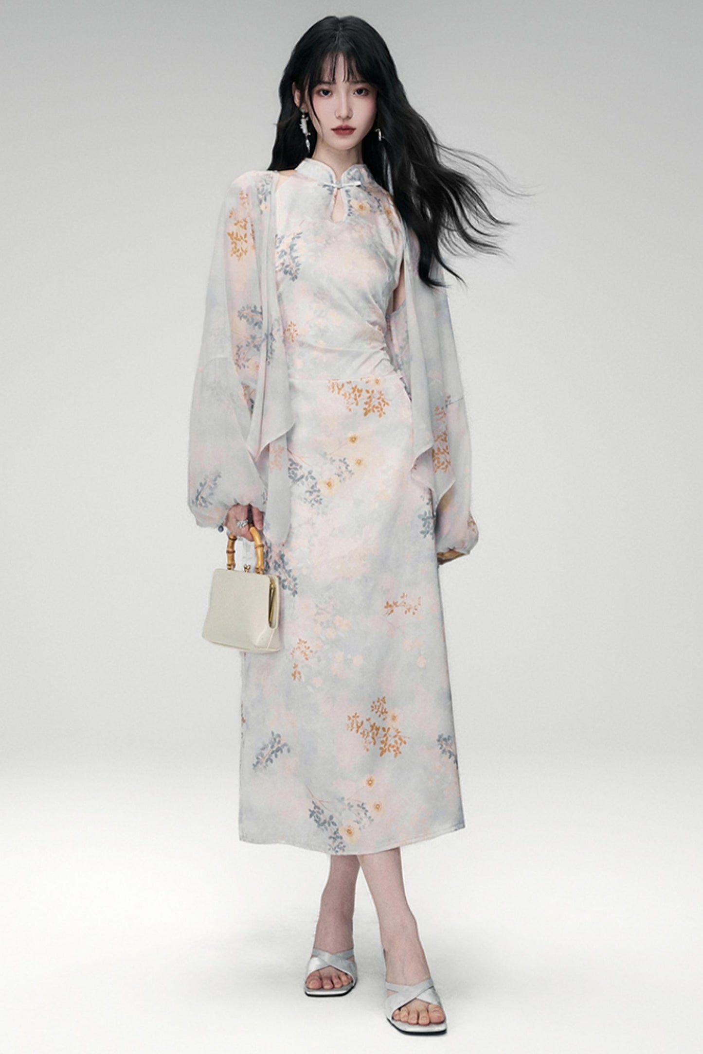 Sun Jacquard Cardigan Dress Set