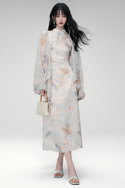 Sun Jacquard Cardigan Dress Set