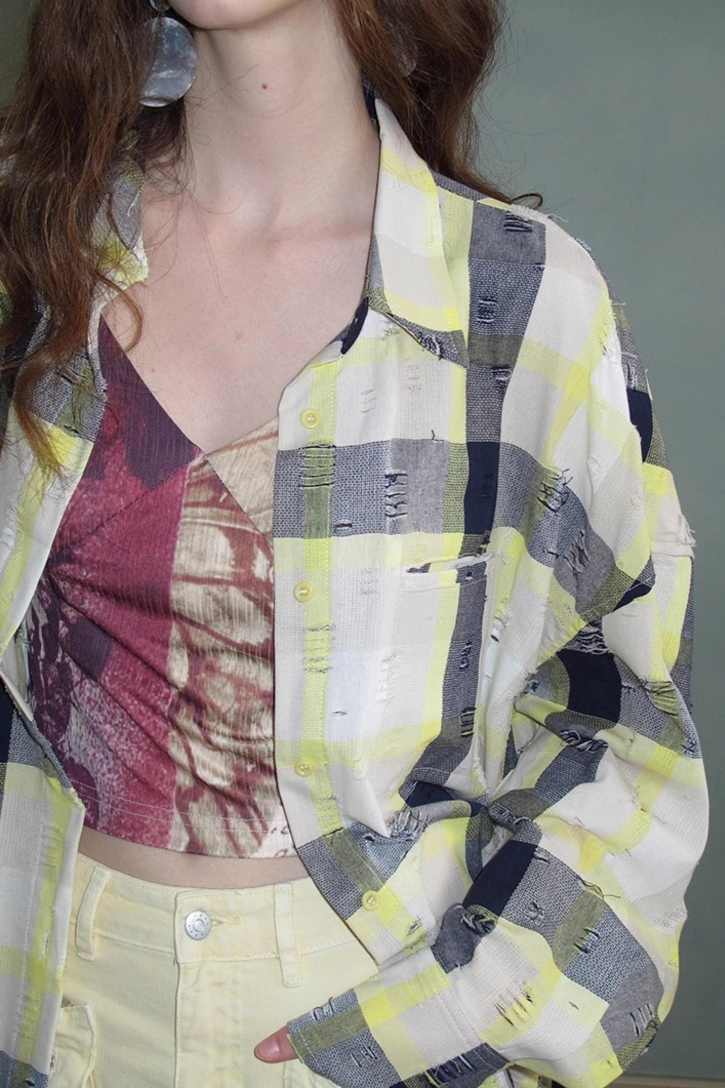 Neoclassical Ripped Check Shirt
