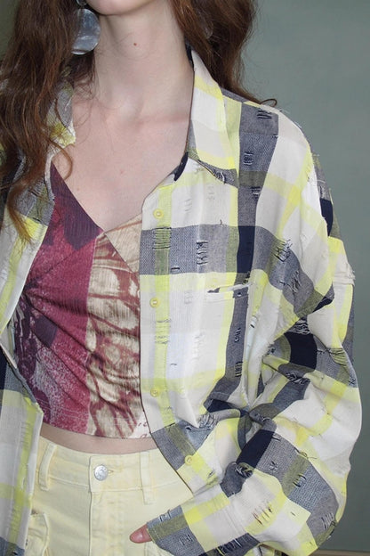 Neoclassical Ripped Check Shirt