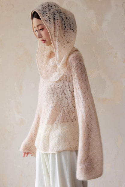 Alpaca Hooded Mohair Sweater