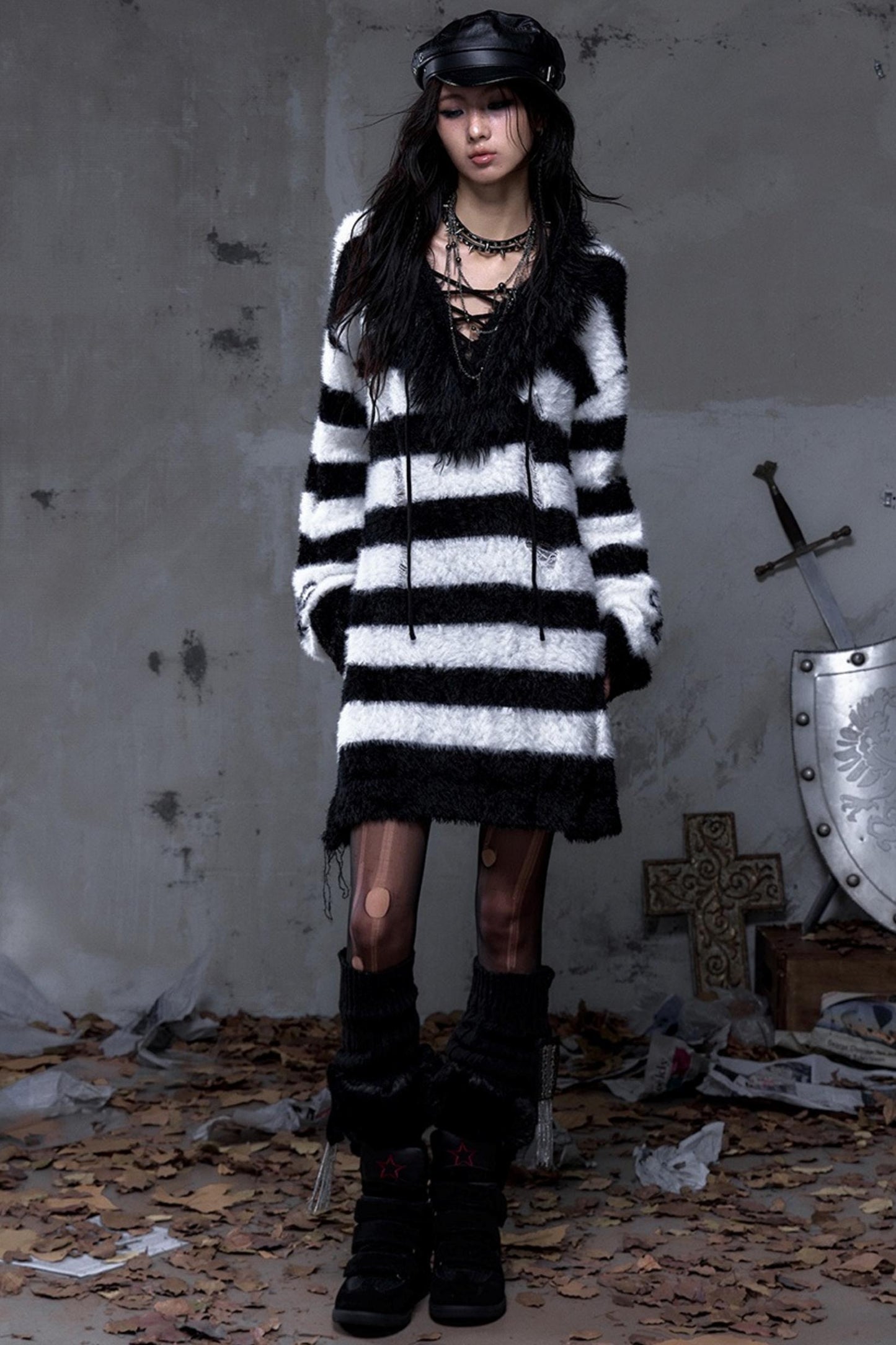 Vintage Street Punk Long Sweater