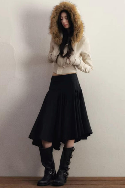 Slanted Edge Irregular Skirt