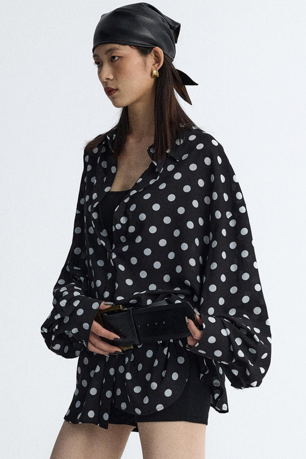 Vintage Polka Dot Sun Protection Shirt