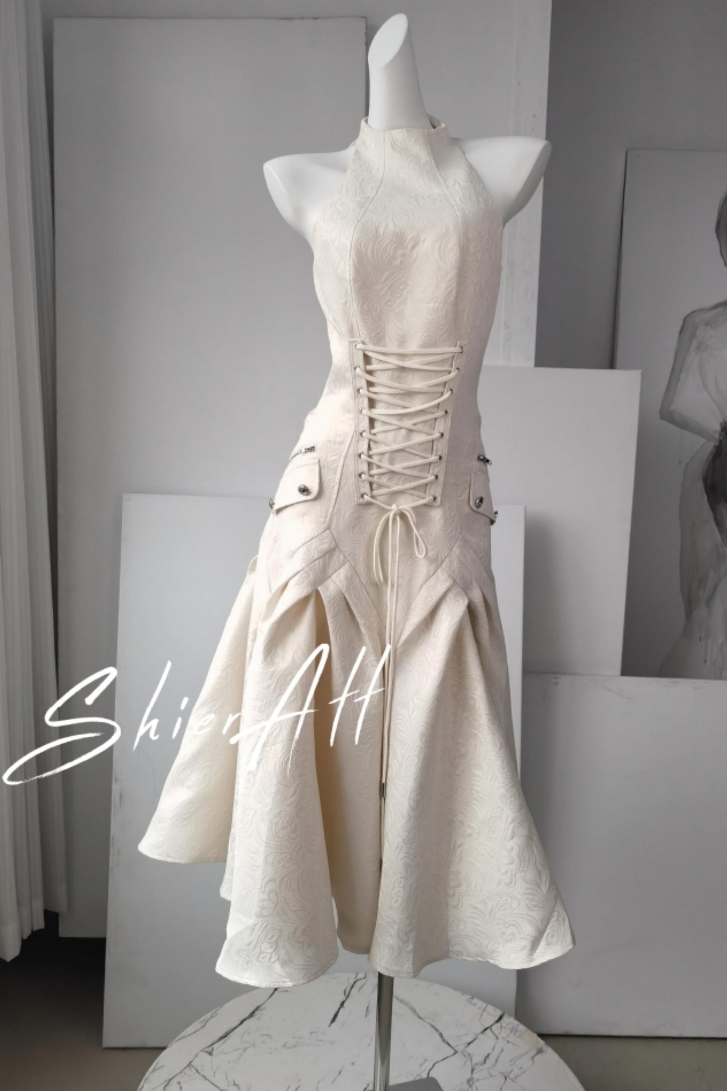 Stand-Up Collar Dress