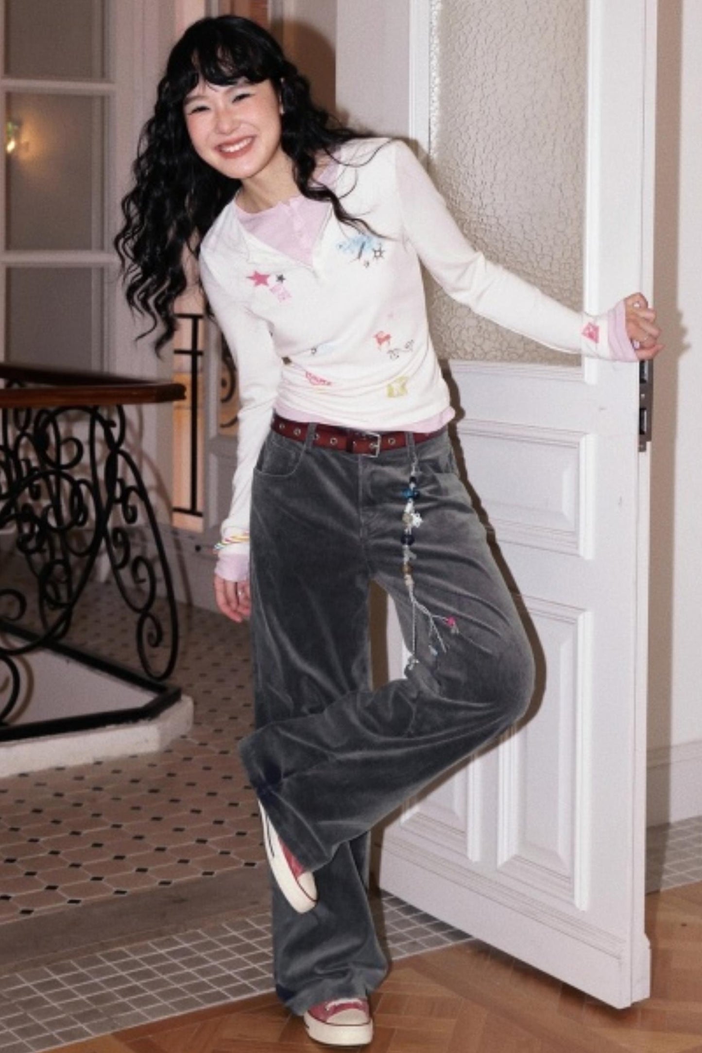 Crushed Sugar Slim-Fit Top