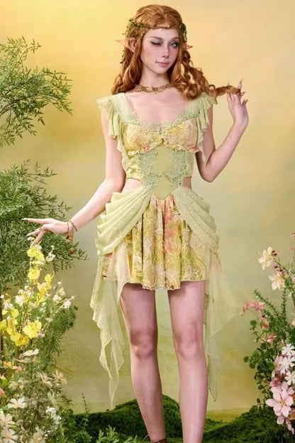 Lace Green Spring Dress Set-Up