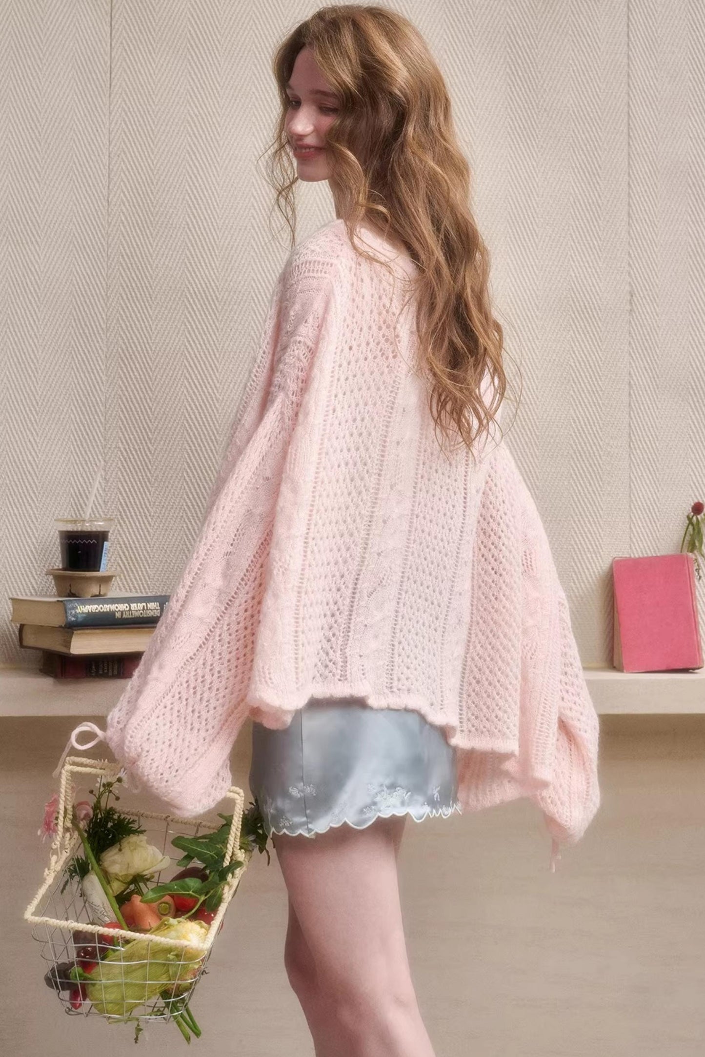 Mint Embroidered Satin Skirt