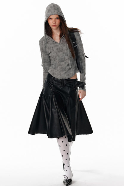 Retro Polka-Dot Hooded Top