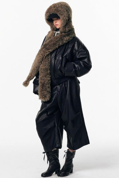 Eco-Friendly Fur Hooded Scarf