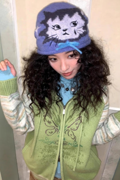 Knitted Cat Beanie Hat