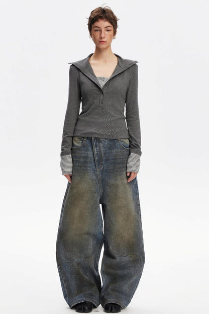 Vintage Distressed Denim Pants