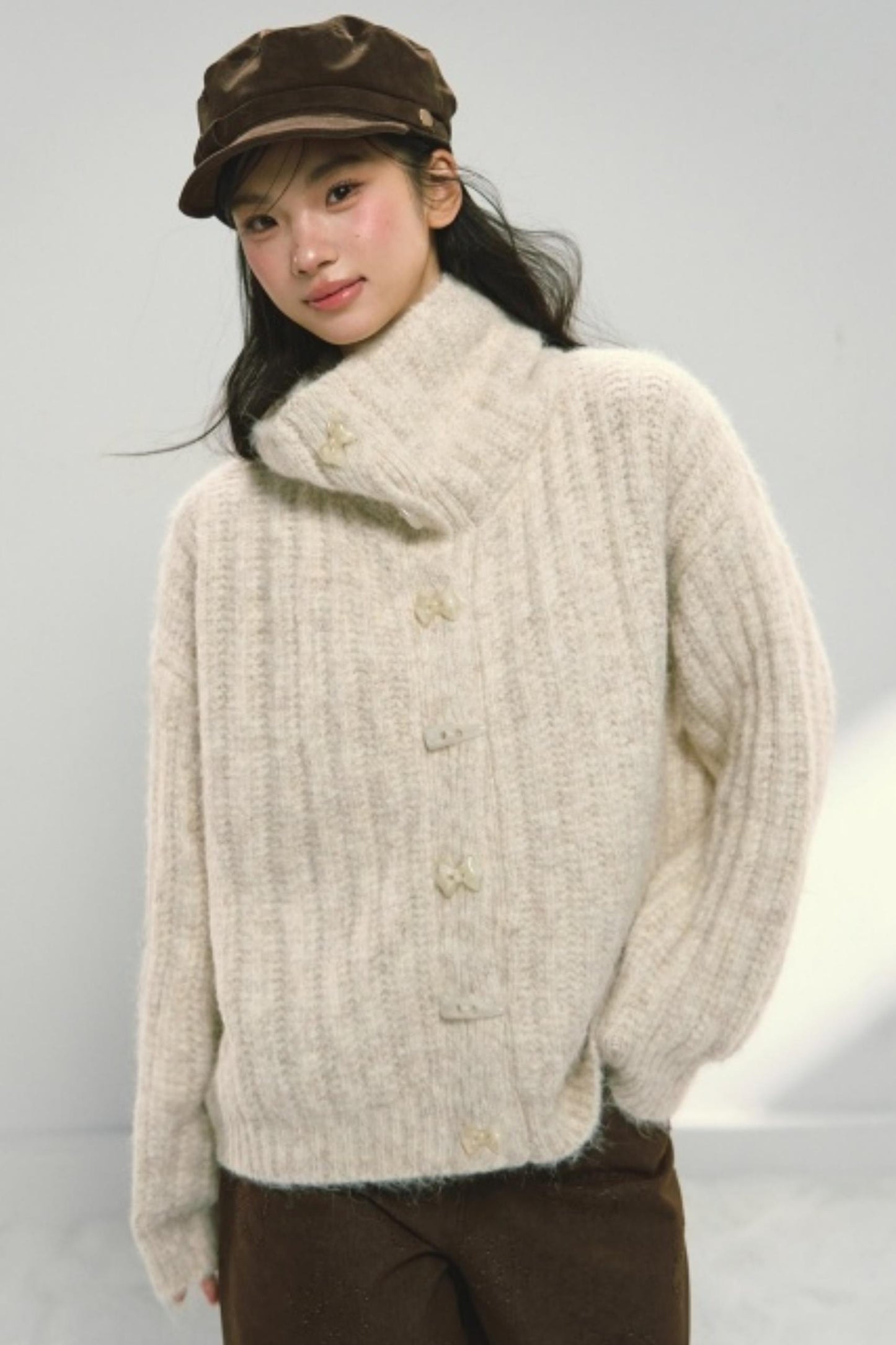 Oatmeal Toggle Knit Cardigan