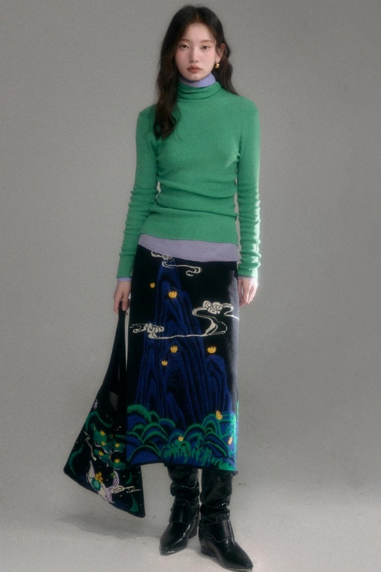 Chinese-Style Knitted Dress Set-Up