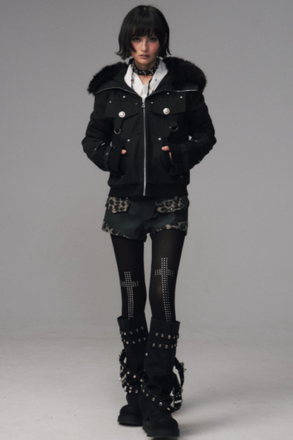 Retro Fur Hood Winter Jacket