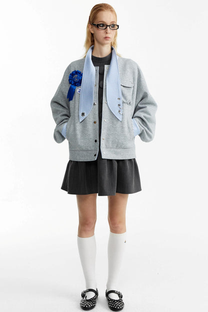 Rabbit Collar Sweatshirt Jacket