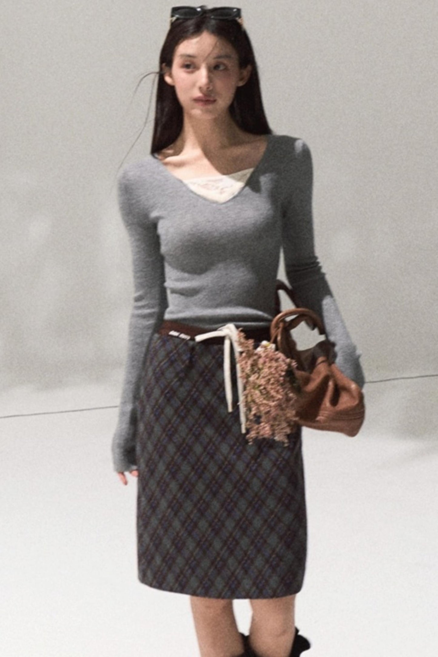 V-Neck Slim Casual Knit Sweater