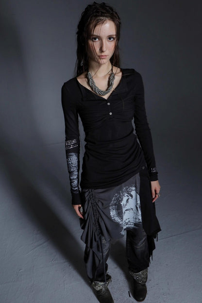 Diamond Loop Long Sleeve Top